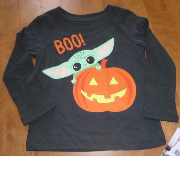 Toddler Boys Girls Star Wars BABY YODA Halloween T-shirt Size 2T 3T Pumpkin NWT - Picture 1 of 1